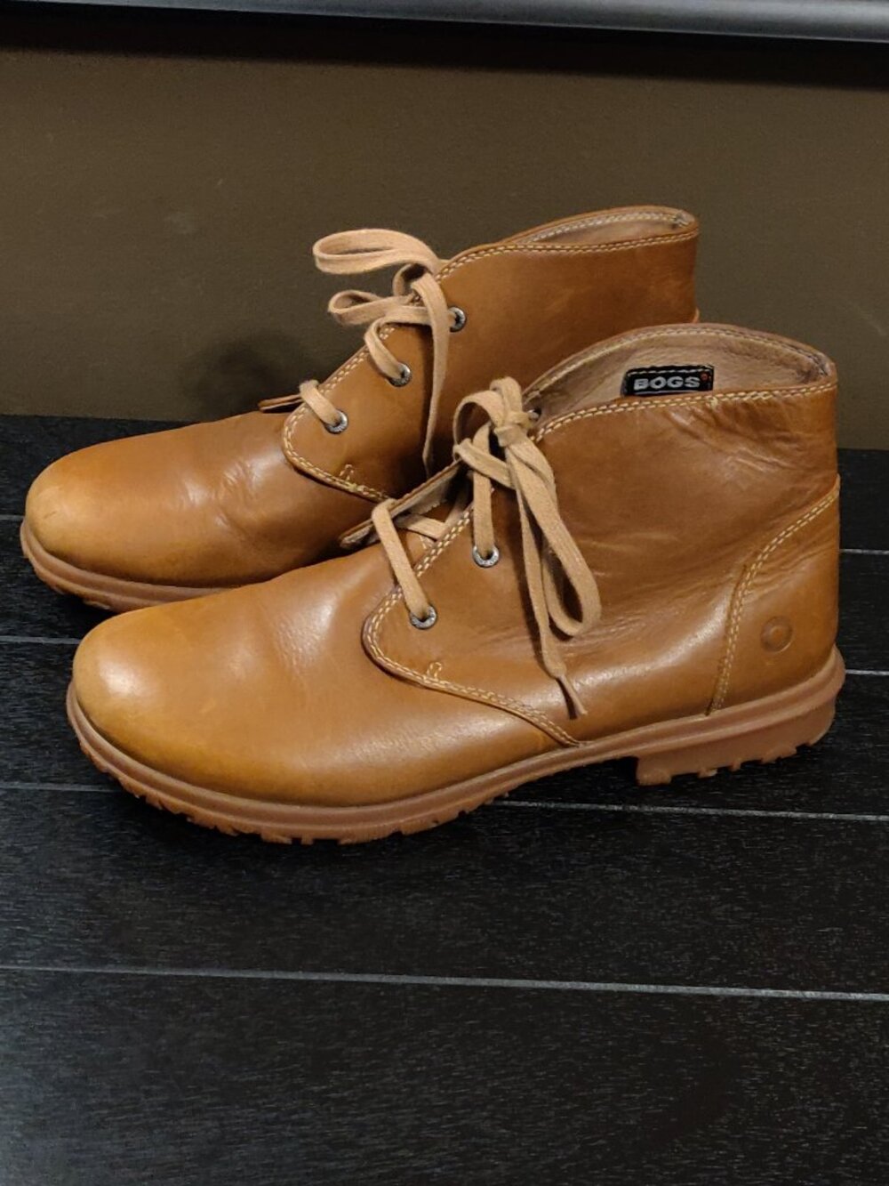 Bogs Leather Pearl Chukka 3 Eye Lace Women's Boots US 9